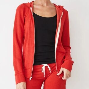 Monrow Supersoft Zip Up Hoody Flare Red